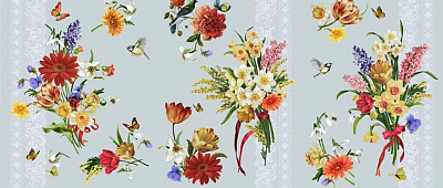 Набор вафельных полотенец Цветы для любимых (3шт)